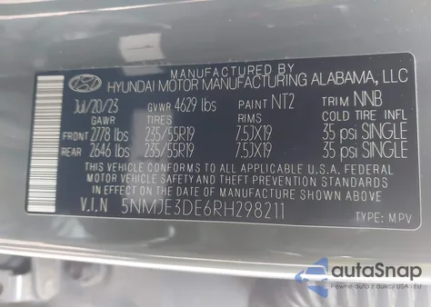 2024 Hyundai Tucson Limited from USA, damaged, VIN 5NMJE3DE6RH298211